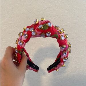 Loveshackfancy Lele Sadoughi Mano Red crystal heart  Headband
